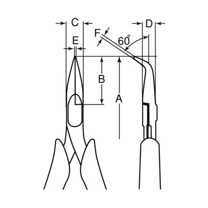 Ergo Flachrundzange 131,5mm glatte Backen