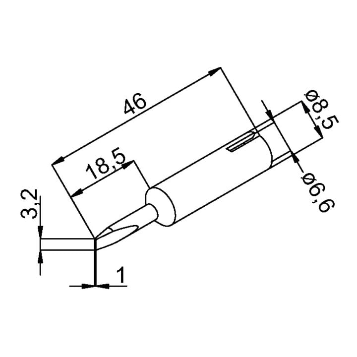 Ersa Dauerlötspitze Serie 832 meißelförmig B.3,2mm 0832 ED/SB