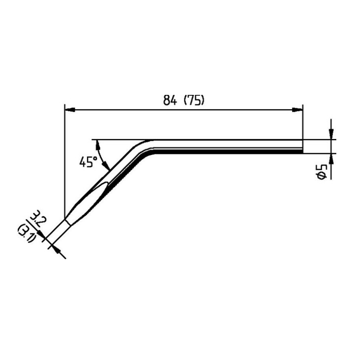 Ersa Lötspitze Serie 052 abgew.B.3,1mm 0052 JD/SB
