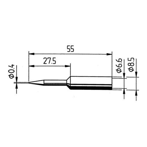 Ersa Pointe de soudure n° 832 0,4 mm pointue, allongée