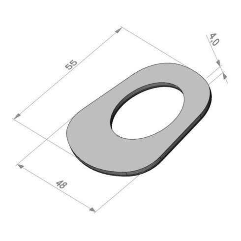 Ersatzdichtung f.Ausgießstutzen flex.L.55mm B.47mm H.3,2mm 5 St.im Btl.VALPRO