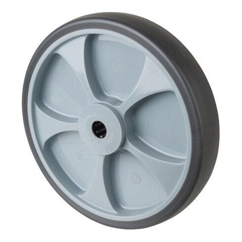 BS Rollen Ersatzrad D.250mm Trgf.300kg Gum.grau Achs-D.20mm Nabenl.60mm