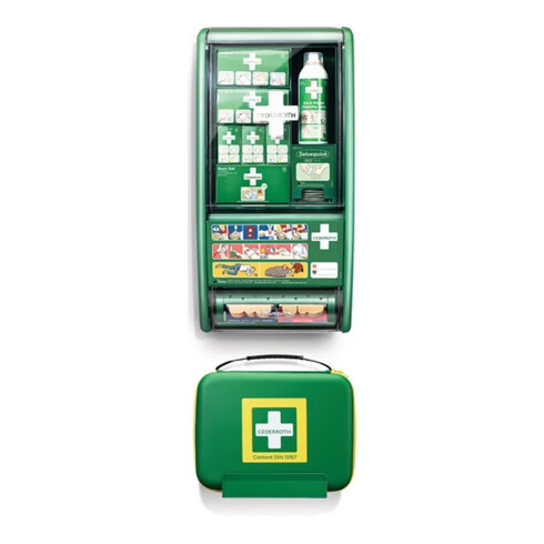 Erste Hilfe Station First Aid Station Set B290xH560xT120ca.mm grün CEDERROTH