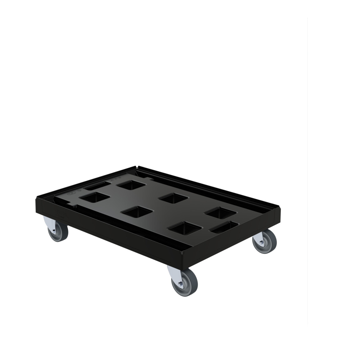 ESB Carrello da trasporto BASIC KU RC 612 x 814 nero ø 100 TPE 2 ruote girevoli 2 ruote fisse