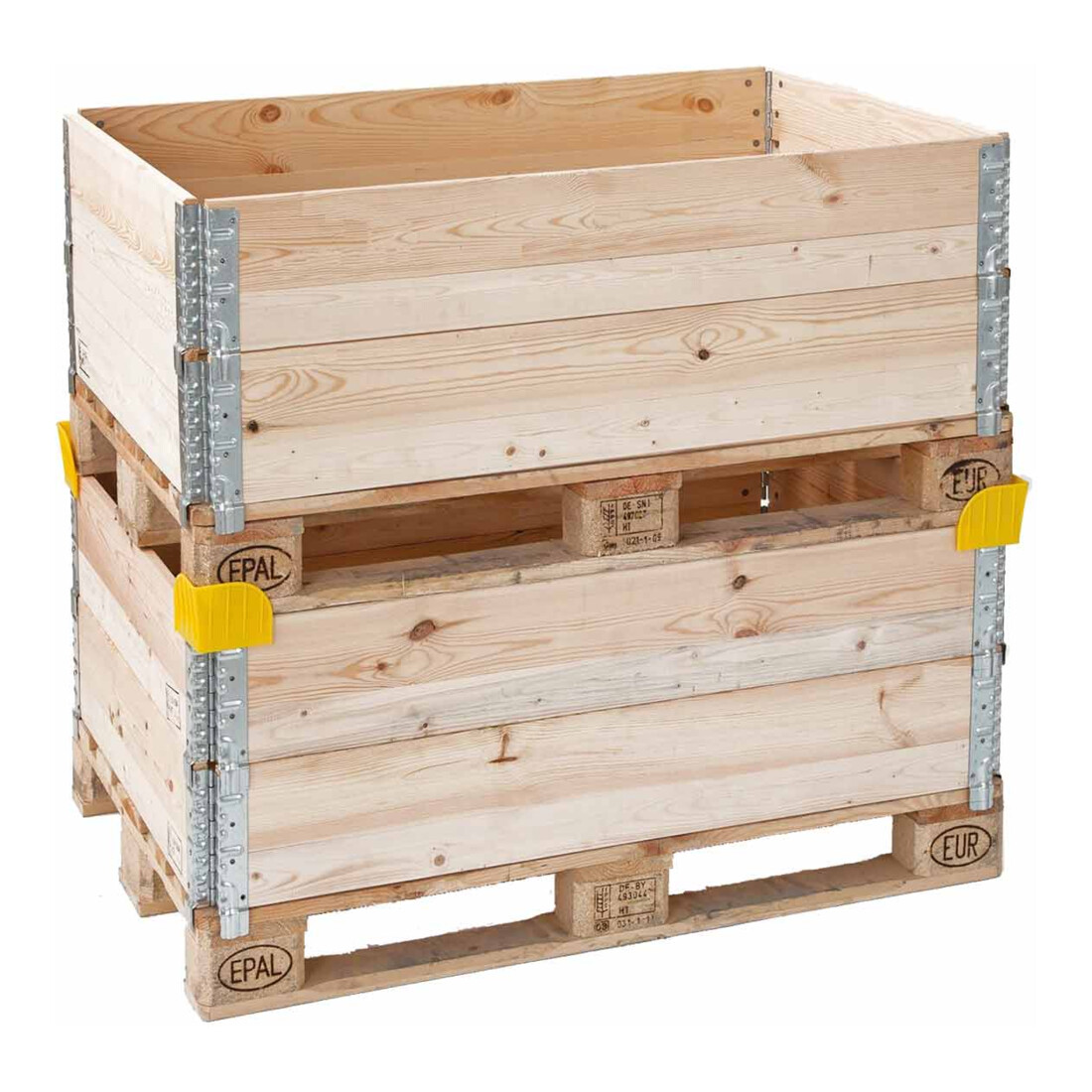 ESB Coin d'empilage KU pour cadre supérieur en bois 4 pièces jaune