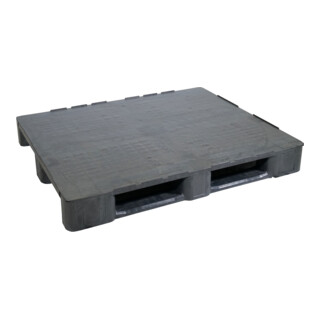 ESB Dichte zwaarbelastingspallet industrieel formaat 3 sledes zwart gerecycled 1250 kg draagvermogen