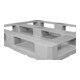 ESB Palette hygiénique fermée, dimensions industrielles, 5 patins, gris