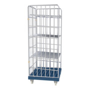 ESB Rayonnage mobile 1600 KU bleu 815 x 724 mm 3 côtés inclinaison 20° 3 ZWB insérables-1