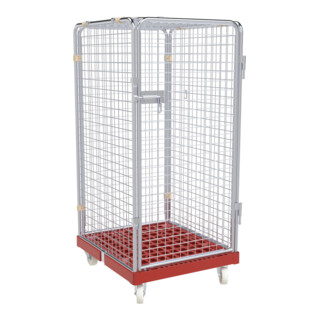 ESB Rollbehälter rolltainer® ADB 1350 KU rosso 724 x 815 mm 5 lati 1 porta