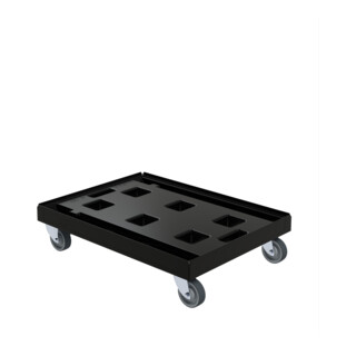 ESB Transporteur BASIC KU RC 612 x 814 noir ø 100 TPE 2 roulettes pivotantes 2 roulettes fixes