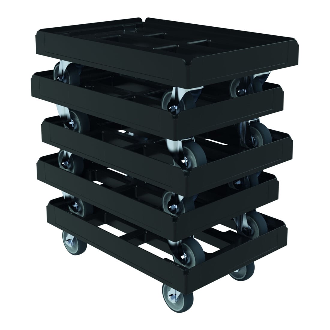 ESB Transportroller BASIC KU RC 610 x 410 mm zwart 4 zwenkwielen Ø 100 TPE