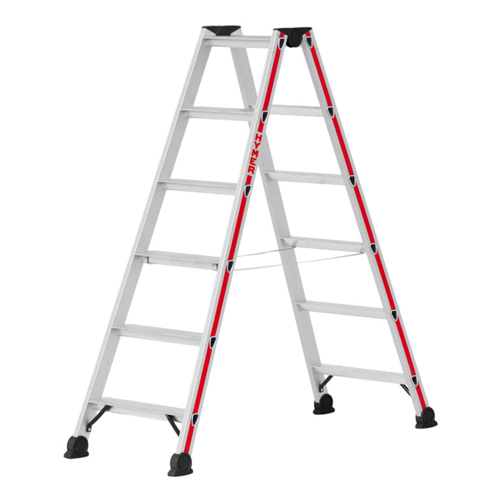 Escabeau double à marches, 2x6 marches Hymer