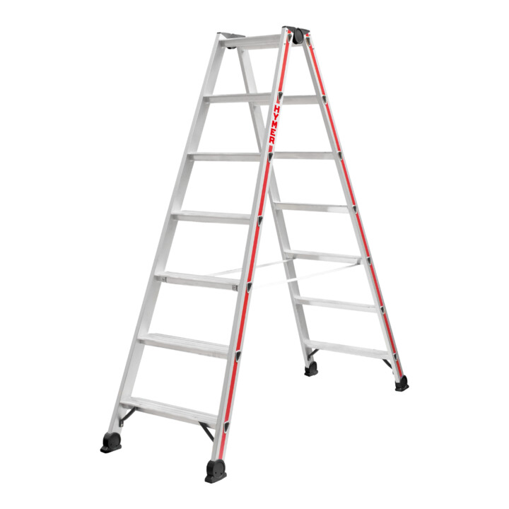 Escabeau double à marches, 2x7 marches Hymer