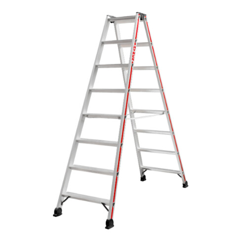 Escabeau double à marches, 2x8 marches Hymer