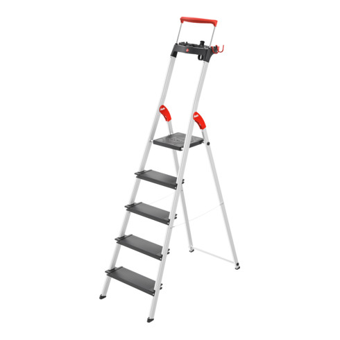 Hailo L100 TopLine, escabeau de sécurité en aluminium, 5 marches