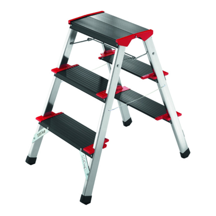 Escabeau pliant marches incl. plateforme 2 x 3 H. plateforme 660 mm alu marches