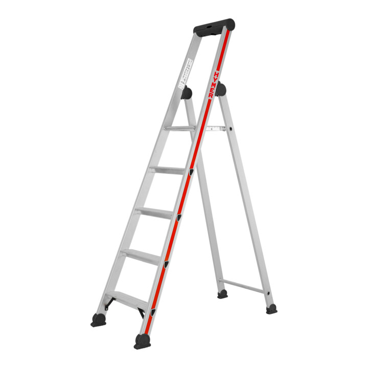 Escabeau simple avec plate-forme, 5 marches Hymer