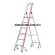 Escabeau simple avec plate-forme et roulettes, 4 marches Hymer-1