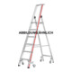 Escabeau simple avec plate-forme et roulettes, 4 marches Hymer