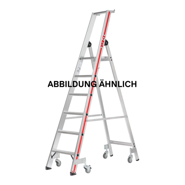 Escabeau simple avec plate-forme et roulettes, 4 marches Hymer