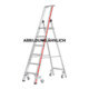 Escabeau simple avec plate-forme et roulettes, 5 marches Hymer-2