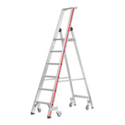 Escabeau simple avec plate-forme et roulettes, 6 marches Hymer