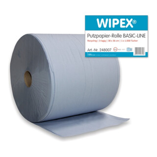 Essuie-tout Basic-Line L360xl380env. mm 3 couches bleu 1RL/VE WIPEX