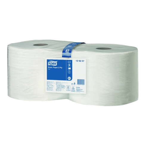 Essuie-tout TORK 129237 L340xl235env. mm 2 couches, perforé, gaufré blanc 2 RL/V