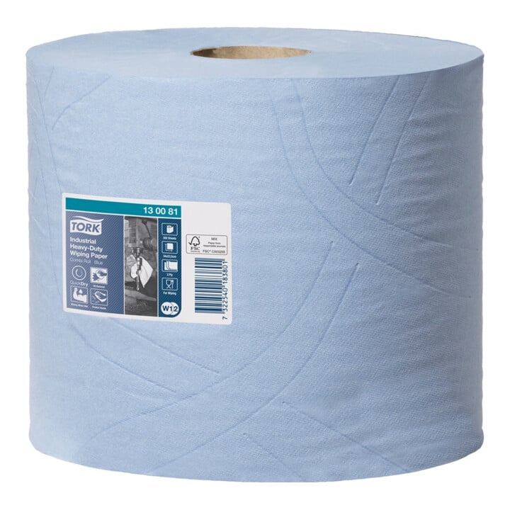 Essuie-tout TORK 130081 L340xl235env. mm 3 couches, imprimé bleu Rouleau TORK