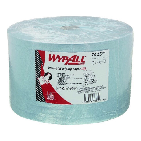 Essuie-tout WYPALL L30 ULTRA 7425 L380xl235env. mm 3 couches, perforé bleu Roule