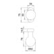 EST Bouton de porte profilé 2033/5020 Matériau VA 4-PTS.M12mm fixe EDI