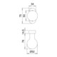 EST Bouton de porte profilé 2033/5020 Matériau VA 4-PTS.M12mm fixe EDI-4