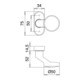 EST Bouton de porte profilée 2033/1610 Matériau VA 4-PTS 8mm fixe/rotatif EDI