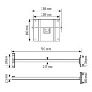ESYLUX Adaptateur de bras mural pour OFL-/AFL FL WALL ARM 700 WH-4