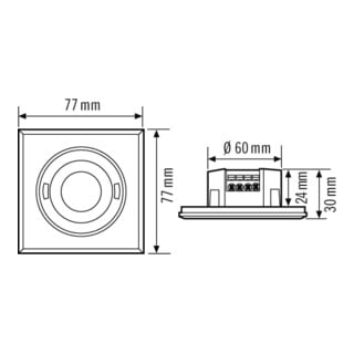 ESYLUX Bewegungsmelder UP PD-FLAT360i/8 SQ weiß quadratisch