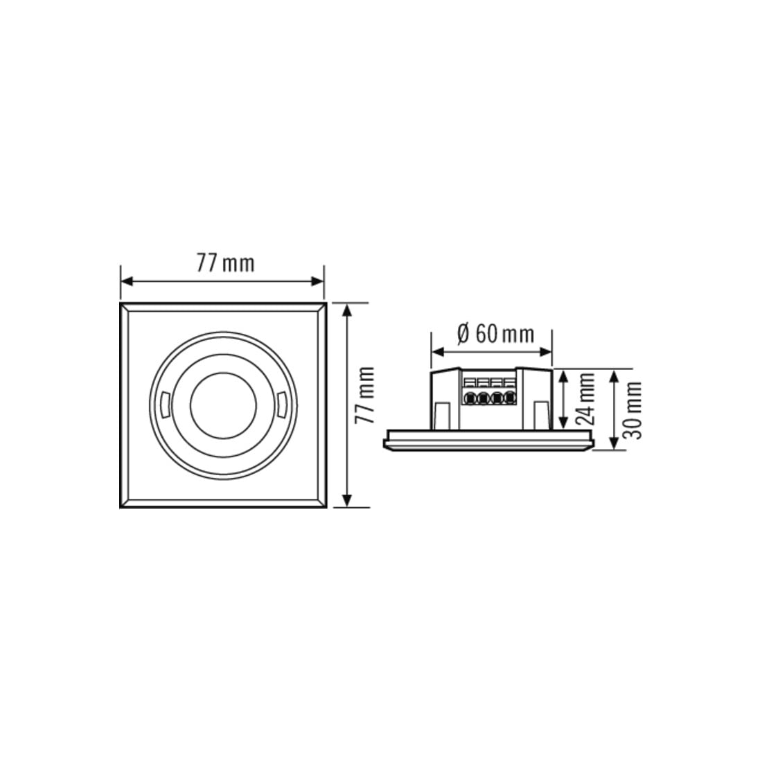 ESYLUX Bewegungsmelder UP quadratisch weiß MD-FLAT360i/8 SQ WH