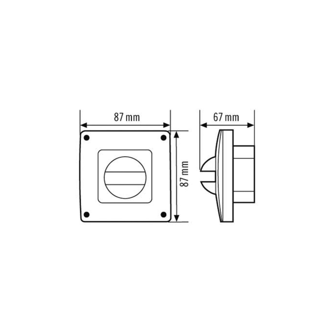 ESYLUX Couvercle blanc IP44 pour MD180i et PD180i COVER WH