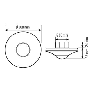 ESYLUX Decken-Präsenzmelder PD-C 360i/8 BK