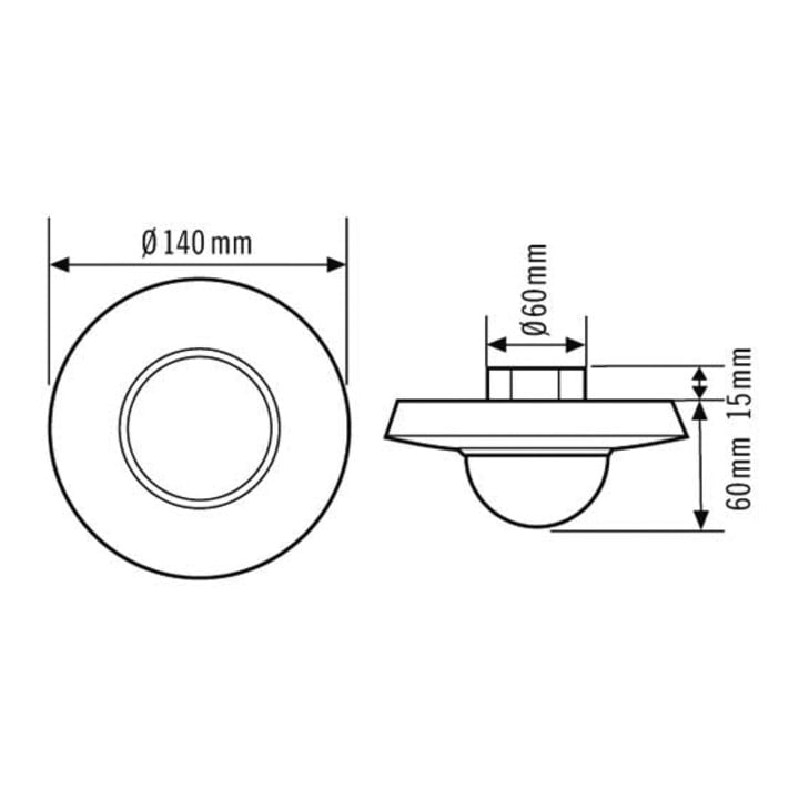 ESYLUX Decken-Präsenzmelder UP, 360 Grad PD 360i/24