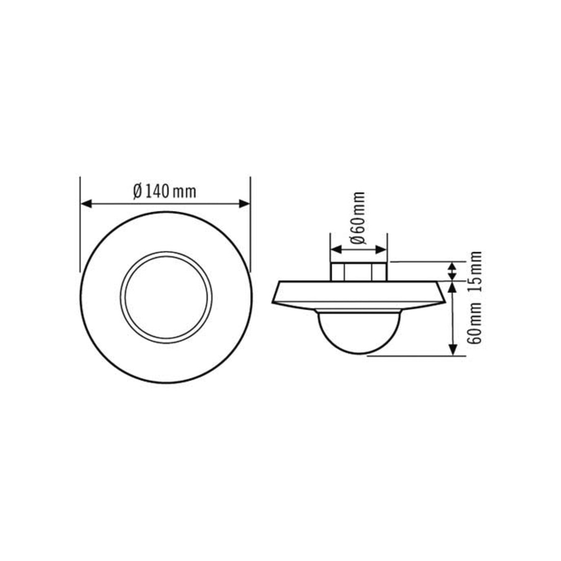 ESYLUX Decken-Präsenzmelder UP, 360 Grad PD 360i/24