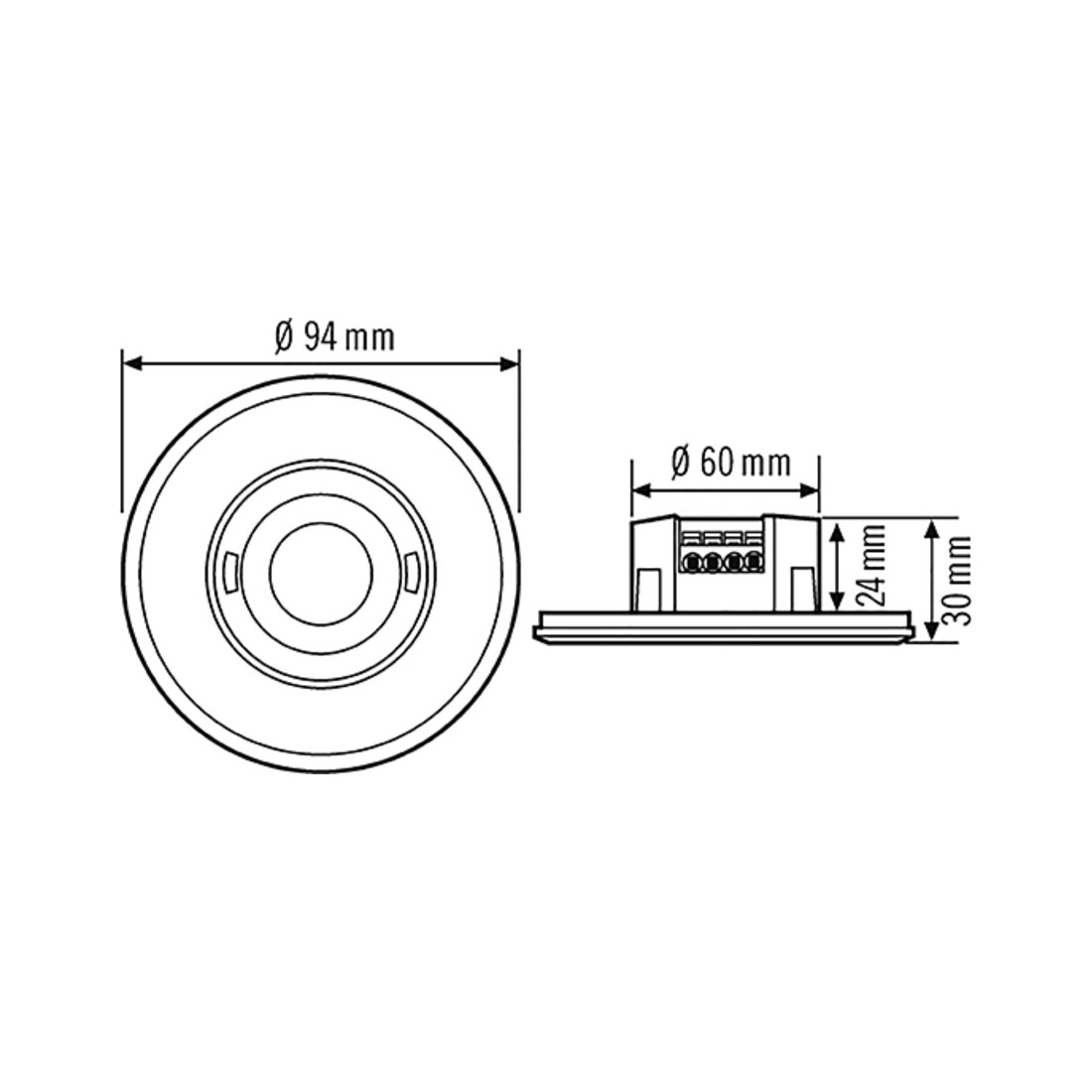 ESYLUX Decken-Präsenzmelder UP, 360 Grad PD-FLAT, EP10451706