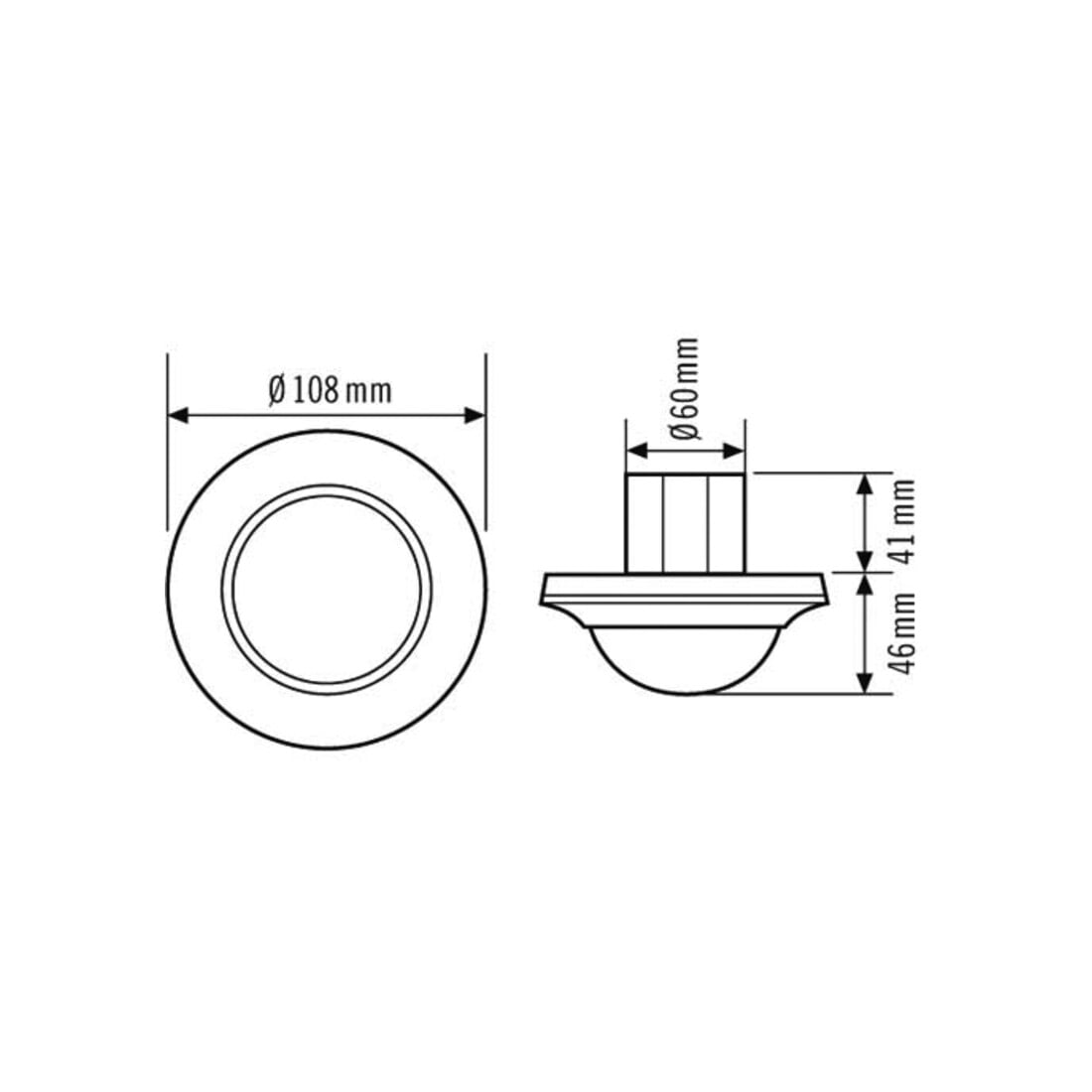 ESYLUX Decken-Präsenzmelder ws EB, 360 Grad, 24m PD-C360i/24DUOplusFM