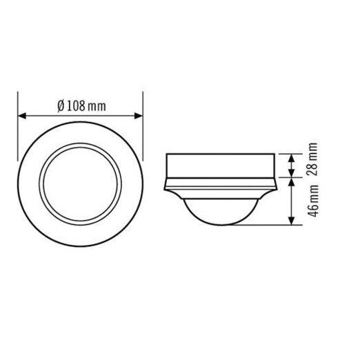 ESYLUX Decken-Präsenzmelder ws EB, 360 Grad, 24m PD-C360i/24DUOplusSM