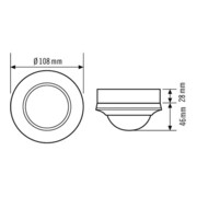 ESYLUX Decken-Präsenzmelder ws EB, 360 Grad, 24m PD-C360i/24DUOplusSM