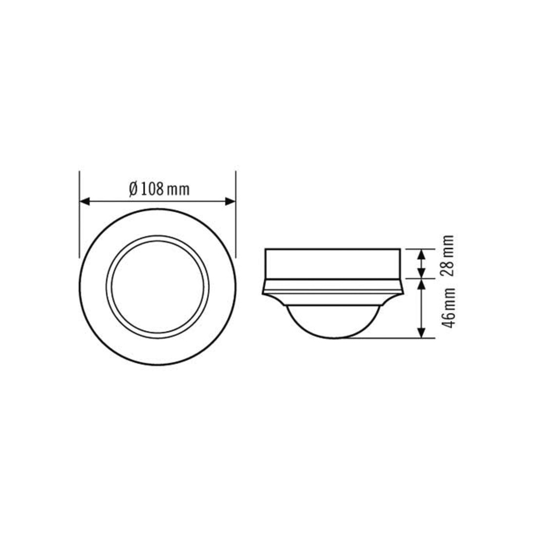 ESYLUX Decken-Präsenzmelder ws EB, 360 Grad, 24m PD-C360i/24DUOplusSM