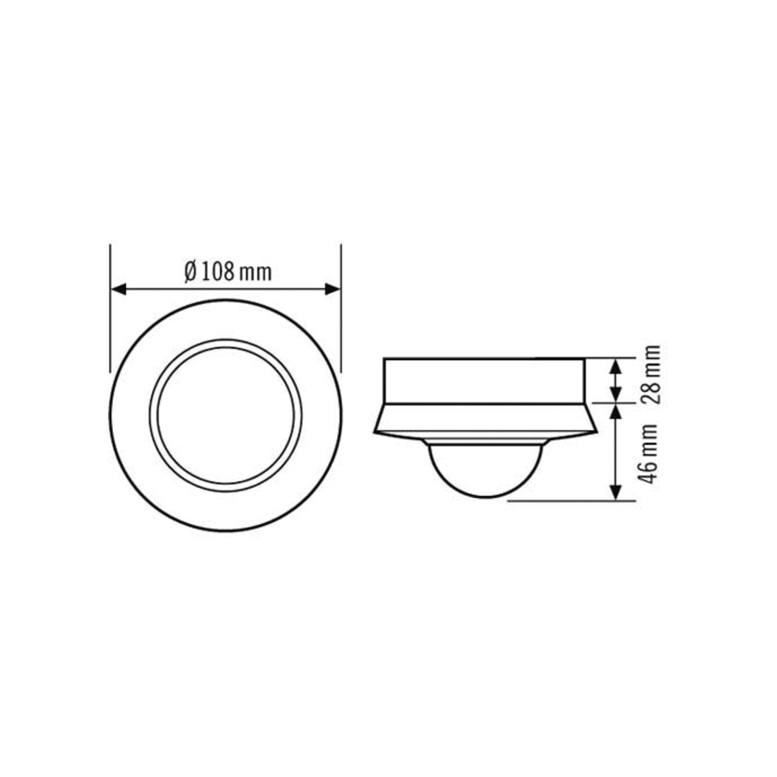 ESYLUX Decken-Präsenzmelder ws EB, 360 Grad, 24m PD-C360i/24DUOplusSM