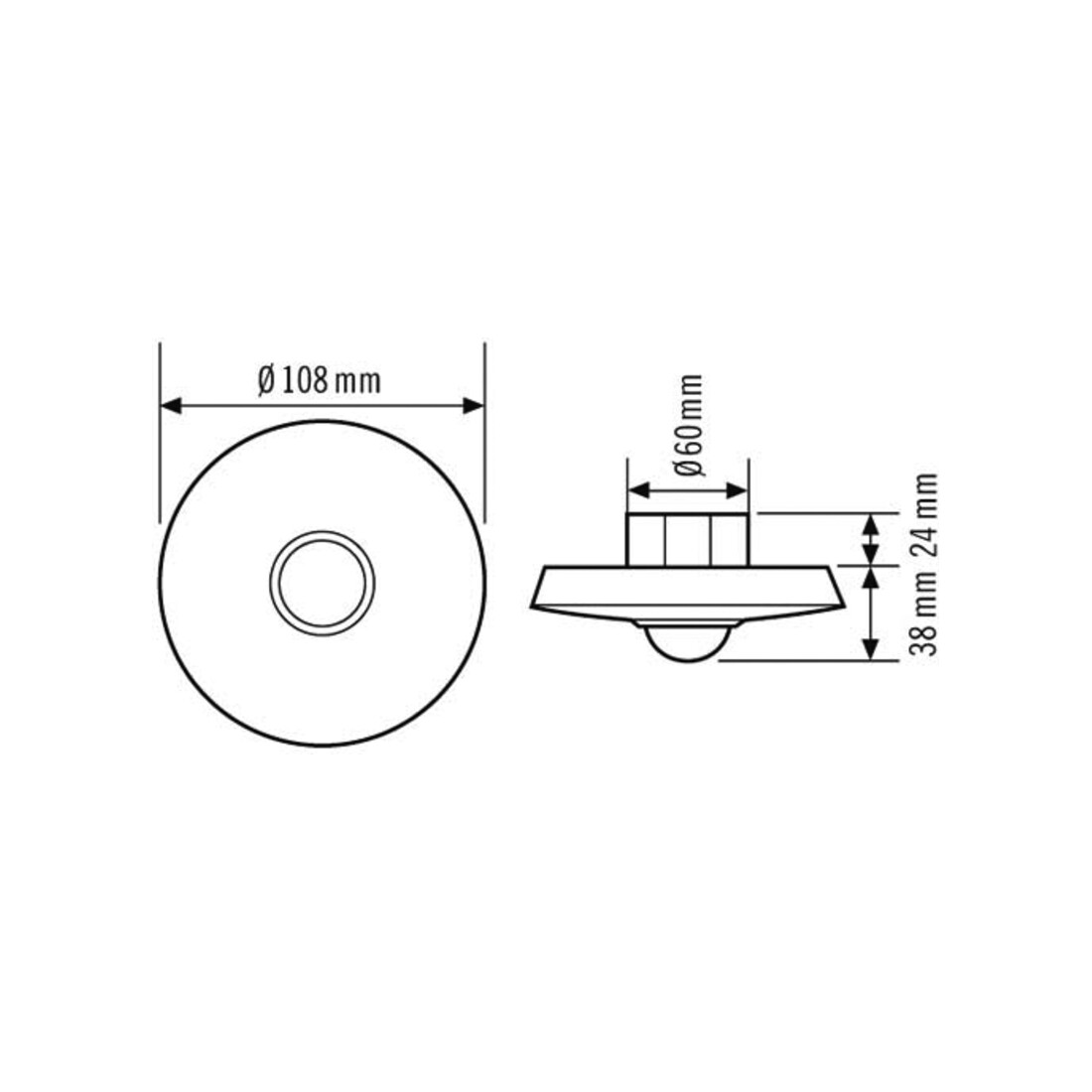 ESYLUX Deckenbewegungsmelder UP, 360 Grad MD-C 360i/8