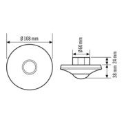 ESYLUX Deckenbewegungsmelder UP, 360 Grad MD-C 360i/8 MIC-4