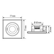 ESYLUX Détecteur de mouvement encastré carré blanc MD-FLAT360i/8 SQ WH-4