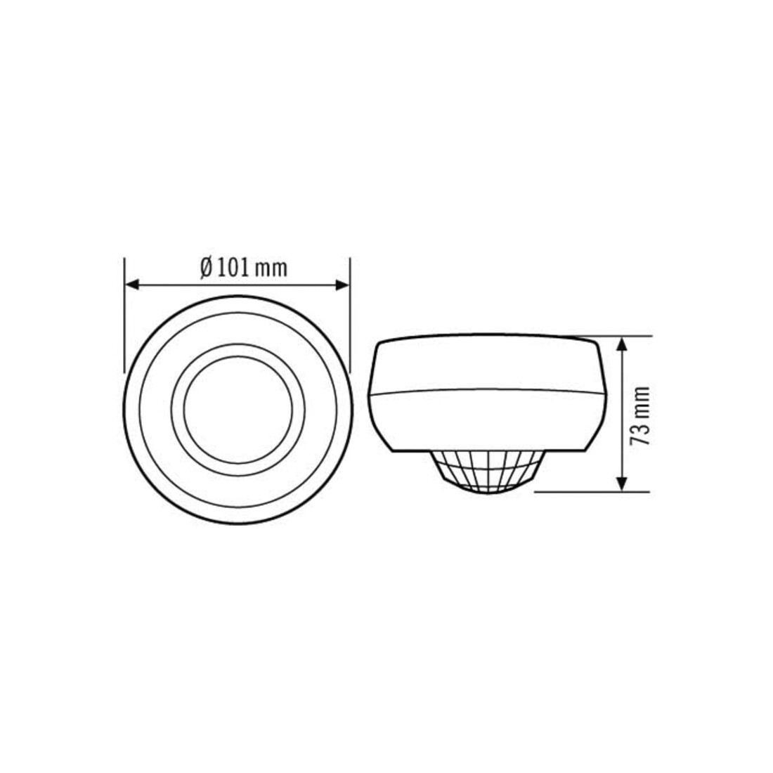 ESYLUX Détecteur de mouvement plafond 360° AP, télécommandé MD 360i/24 BASIC SMB